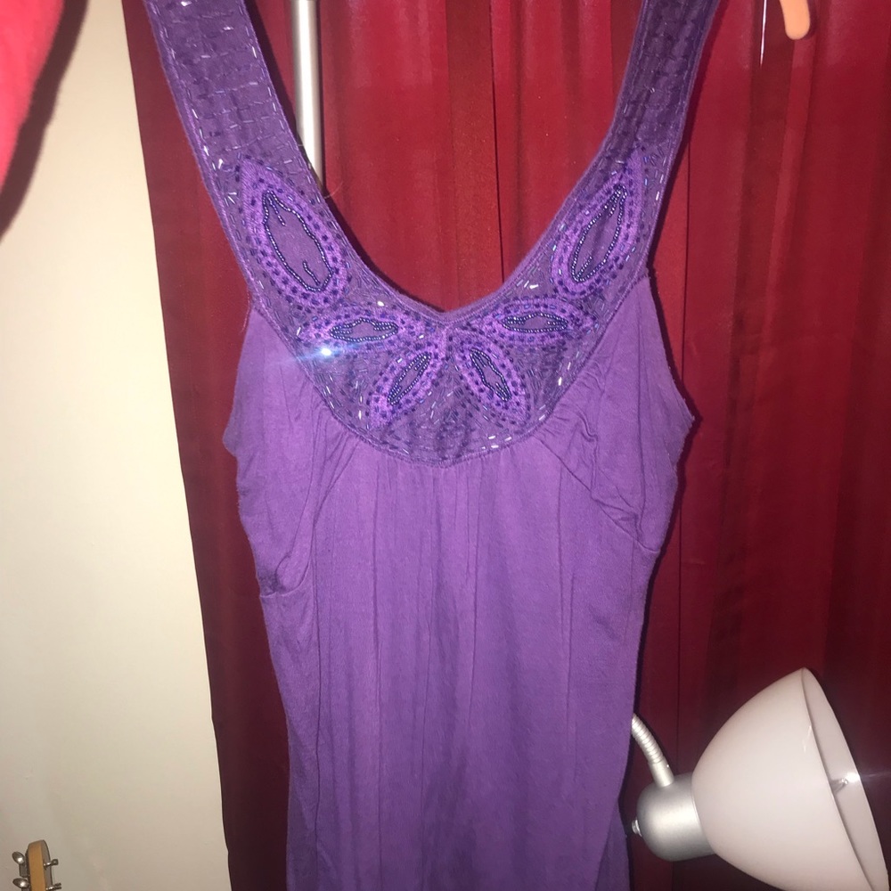 Purple Beaded Tank-Restless Heart